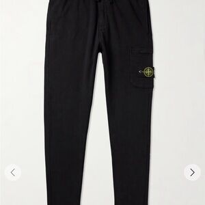 Stone Island tappered logo appliqué cotton sweatpants